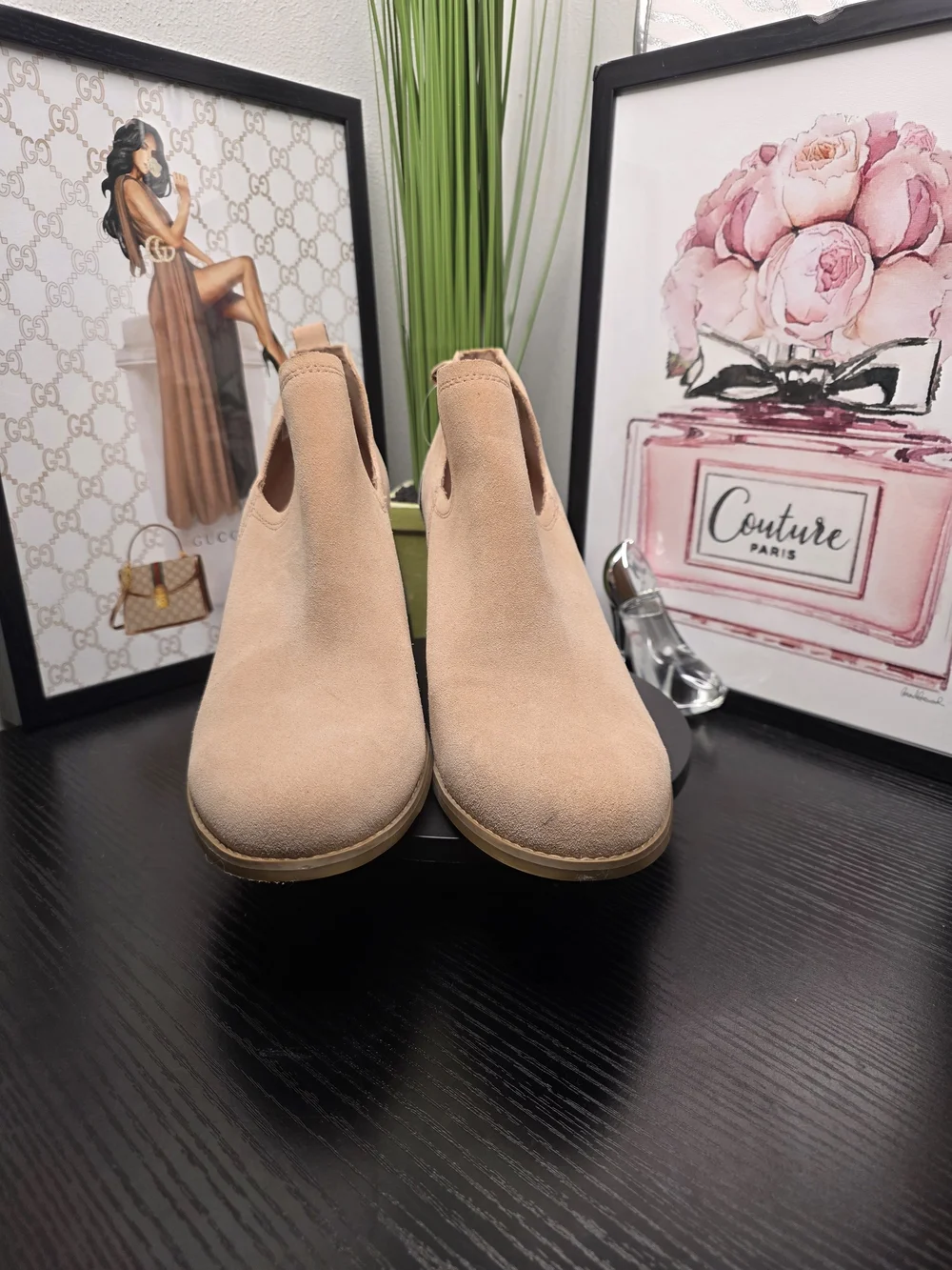 Toms Blush Suede Wedge Bootie